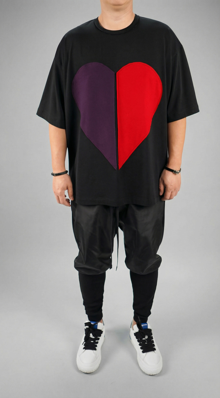 Tricou DOUBLE HEART oversized