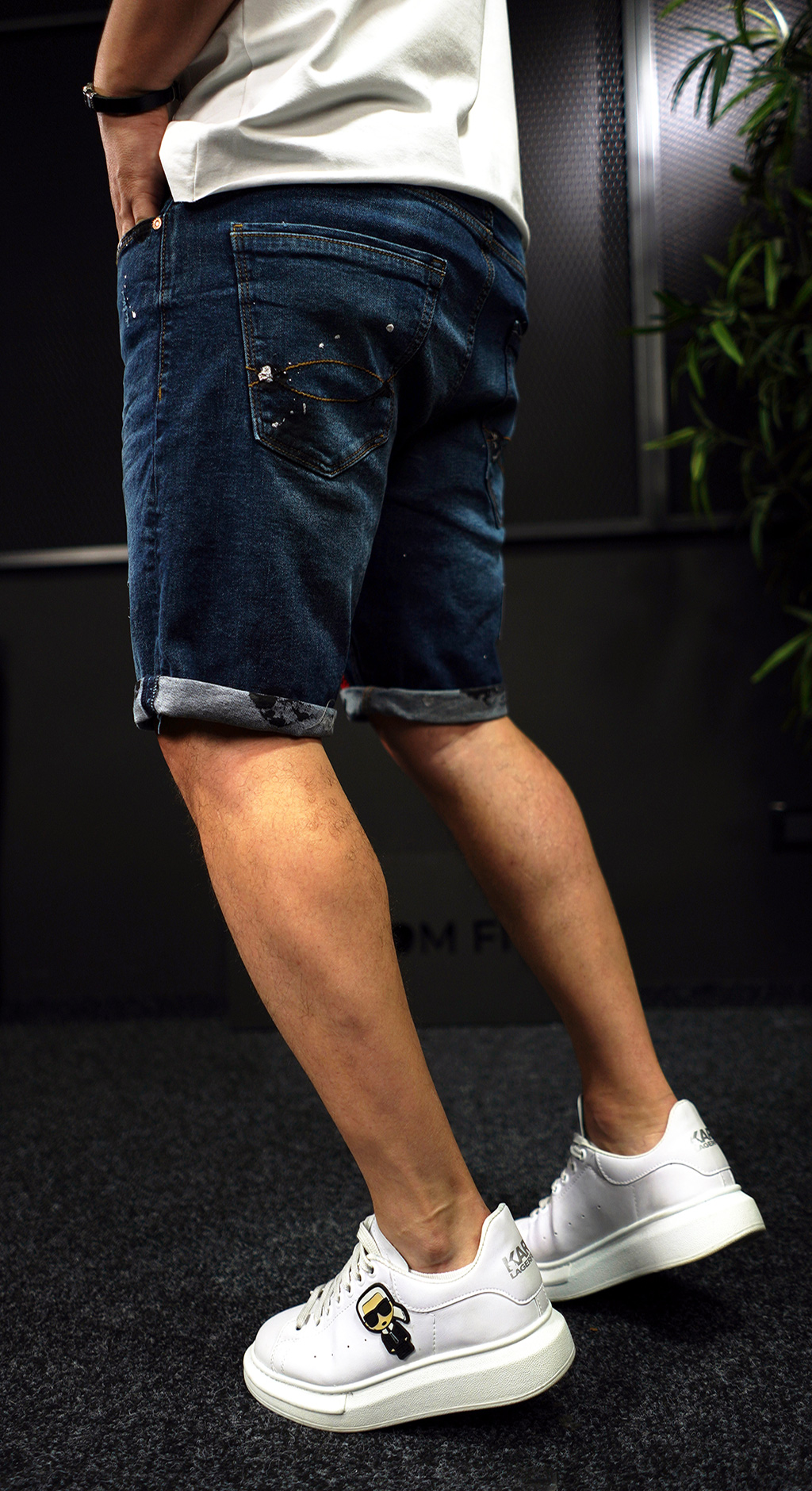 Blugi scurti Red zipper - croială la comandă CustomFit, imaginea 5