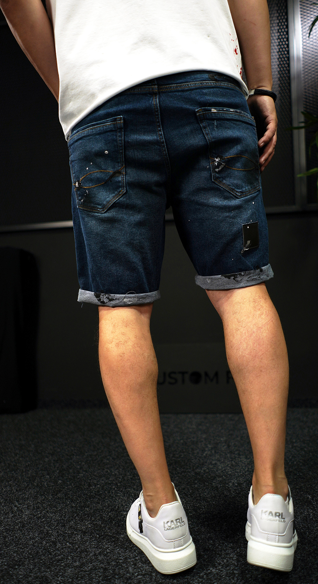 Blugi scurti Red zipper - croială la comandă CustomFit, imaginea 4